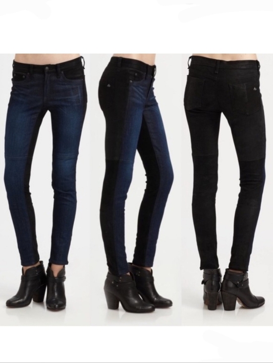 rag & bone Denim - Rag & Bone W1553K590 Wakefield Whiskered Dark Wash Denim Jeans